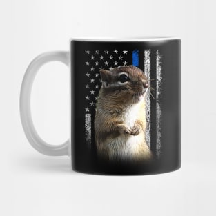 Chipper Chipmunks American Flag Tee Triumph for Wildlife Enthusiasts Mug